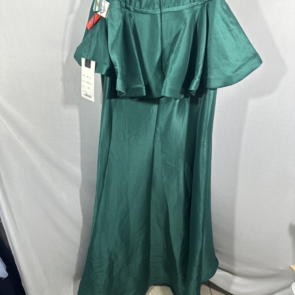 NWT MAC DUGGAL [ 16W ] 67751 Ruffle Sleeve Vneck Peplum Trumpet Gown Green J1694 - Picture 13 of 13